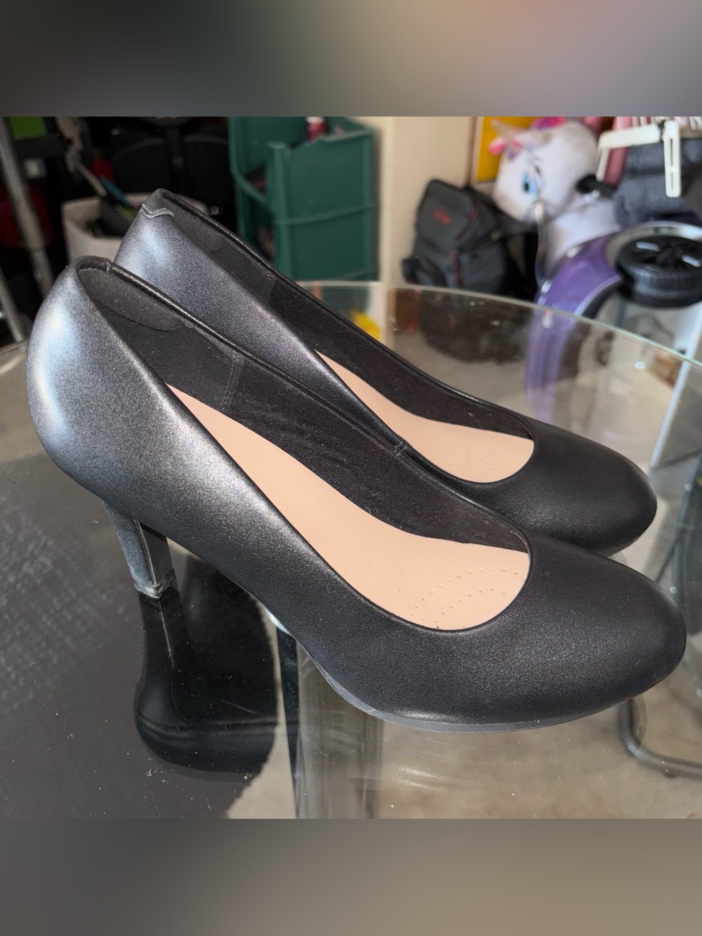 Women's Black Mid-Heel Pumps - Comfortable Office Heel by Clark’s collection sz9